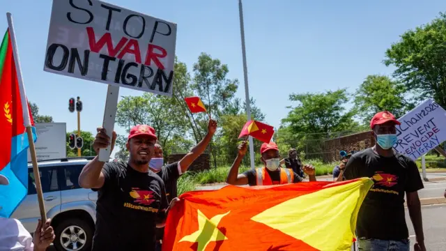 Les membres de la communauté éthiopienne du Tigré en Afrique du Sud ont protesté contre le conflit qui endeuille les populations de leur région
