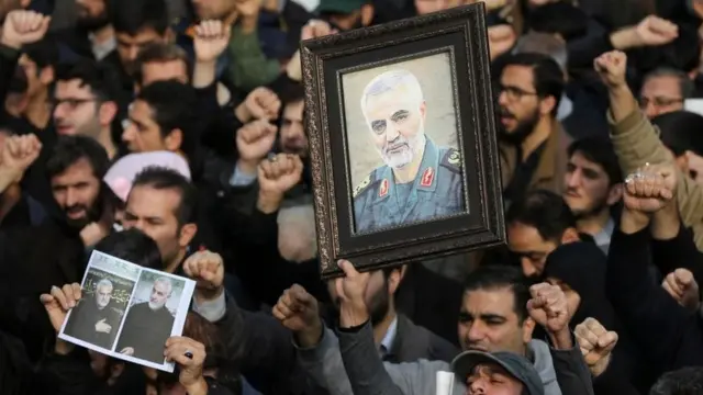 Protest in Tehran against the killing of Qasem Soleimani (3 Jan)