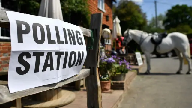 Избирательный участок в деревне в Британии