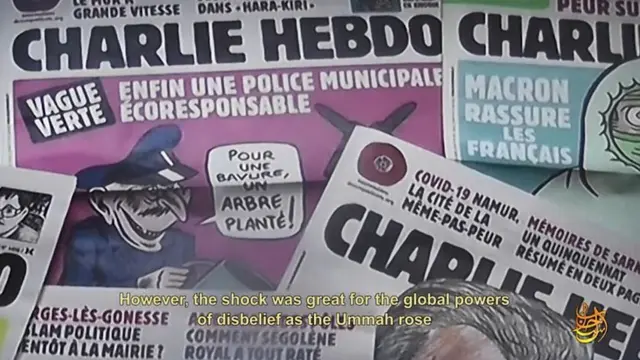 در این ویدئو از حملات مختلفی که به نام دفاع از اسلام و پیامبرش انجام شده‌اند، تمجید می‌شود