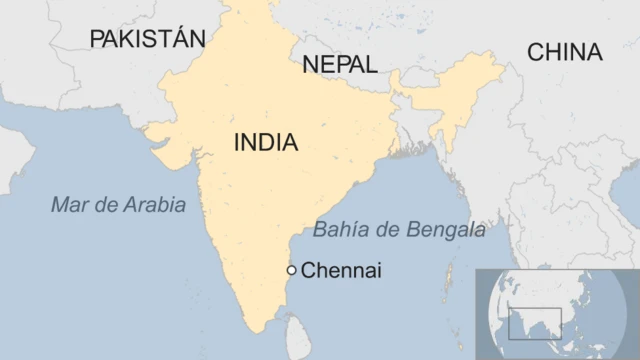 Mapa de Chennai, India