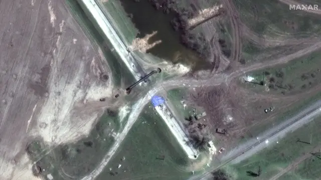 Супутникове фото труби водогону Дніпро - Миколаїв