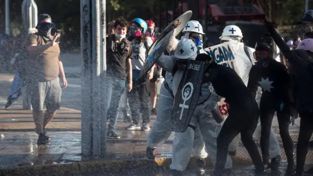 Protestas en Santiago de Chile el 6 de noviembre de 2020