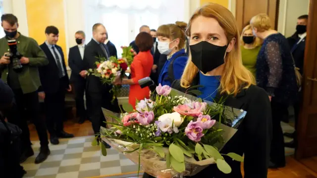 Премьер-министр Эстонии Кая Каллас после принятия присяги