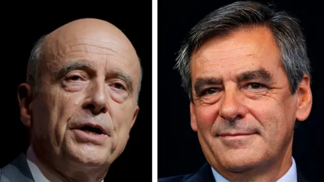 Alain Juppe (solda), François Fillon (sağda).