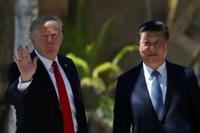 Os presidentes Donald Trump e Xi Jinping