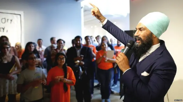NDP leader Singh speaks at a meet and greet event in Hamilton