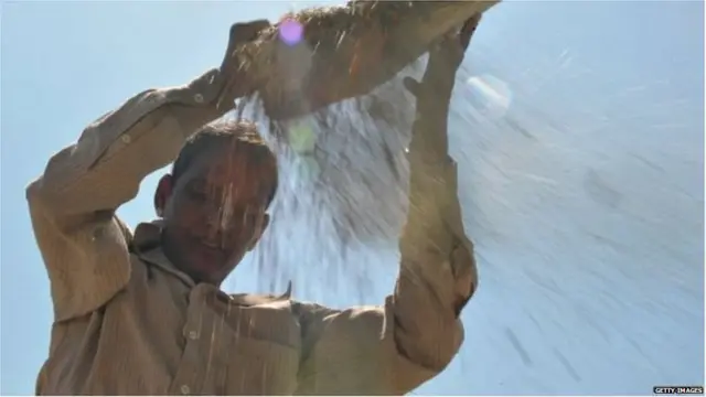 खेतों में काम करता एक शख़्स