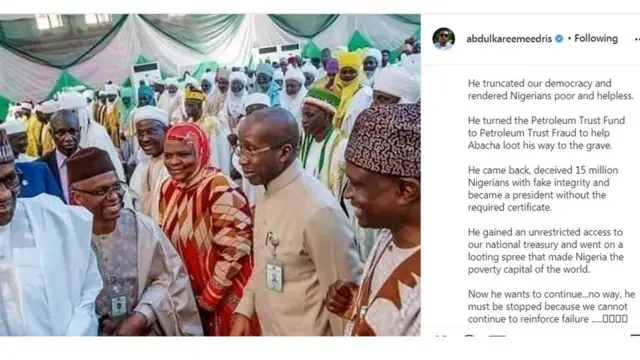 Ọrọ ti Abdulkareem Eedris kọ soju Twitter rẹ