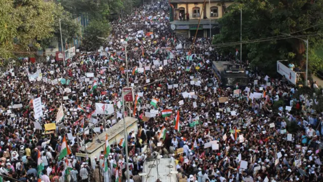 मुंबई में विरोध प्रदर्शन का एक दृश्य