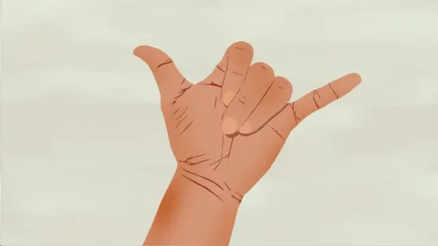 علامت شاکا که در هاوایی رسم است