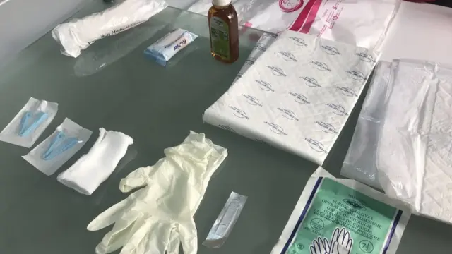 The different elements of the kit laid out on a table