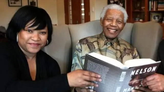 Zindzi Mandela and her papa Nelson Mandela