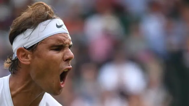 Rafael Nadal celebrando un punto