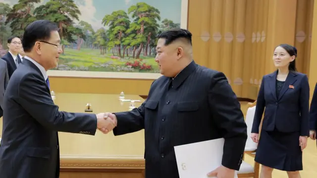 La hermana de Kim Jong-un también participó en el encuentro.