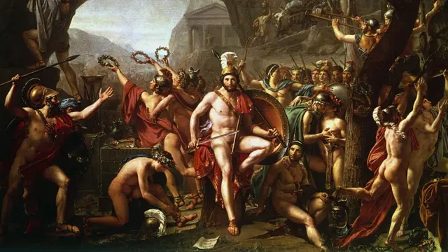 Representação da Batalha das Termópilas por Jacques-Louis David (1748-1825)