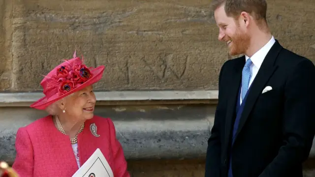 英國女王伊麗莎白二世與哈里王子