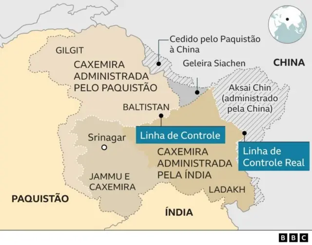 Mapa da Caxemira
