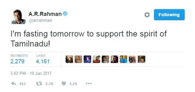 रहमान का ट्वीट
