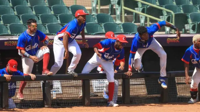 Jugadores cubanos en el mundial de béisbol sub 23 en México.