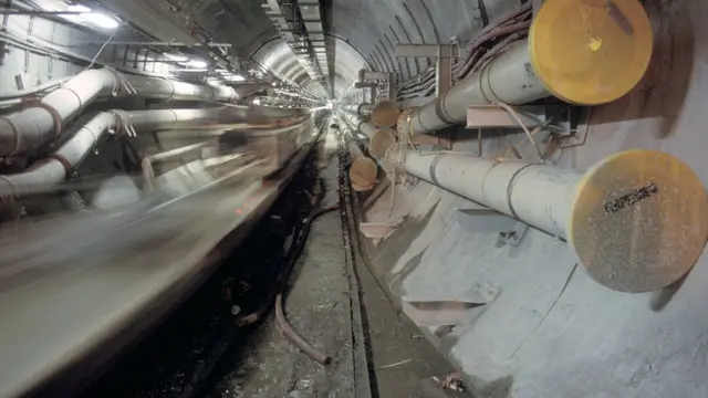 The Channel tunnel during construction