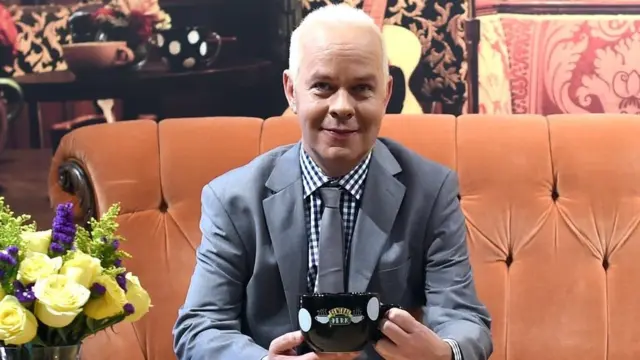 James Michael Tyler on the Central Perk sofa