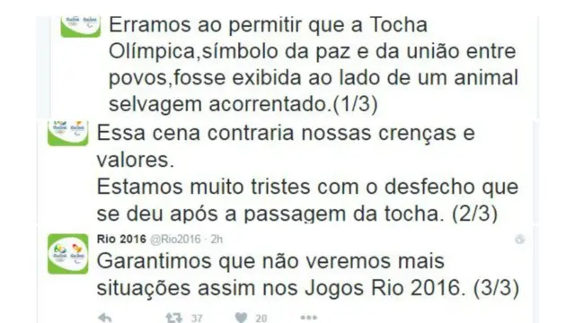 Tuítes do Comitê Rio-2016