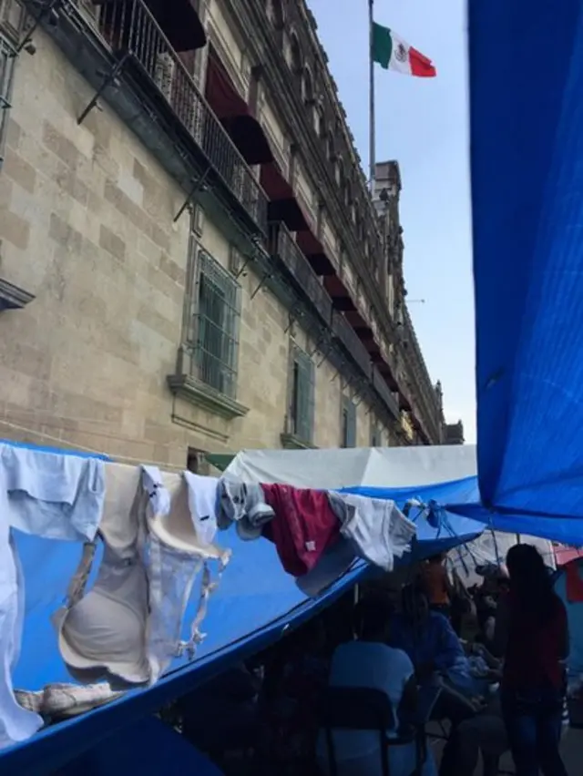 desplazados en el Zócalo