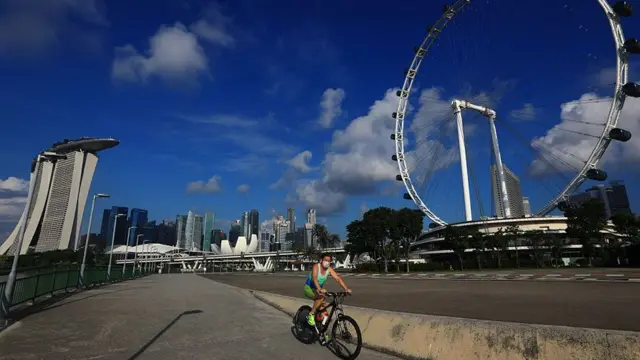 Cyclist in Singapore