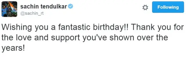 Sachin Tendulkar tweets