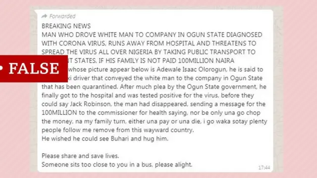 Iroyin eke nipa Coronavirus