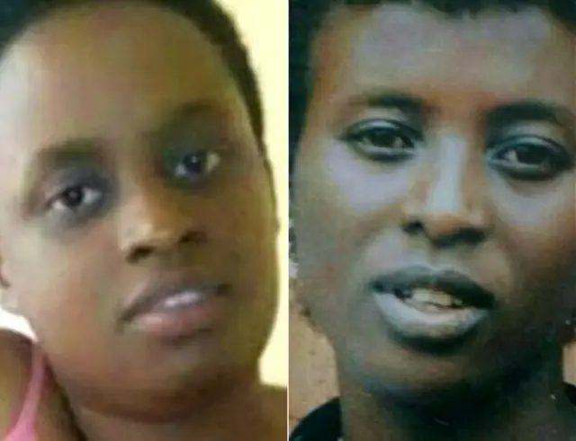 Grace Umutoni kushoto na picha ya mamake Liliose kamukama kulia kutoka kwa picha ya familia iliopigwa zamani
