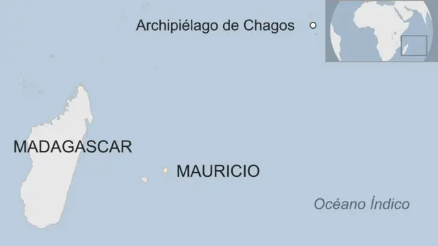 Ubicación de las Islas Chagos.