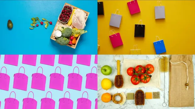 صور لأكياس تسوق وخضراوات