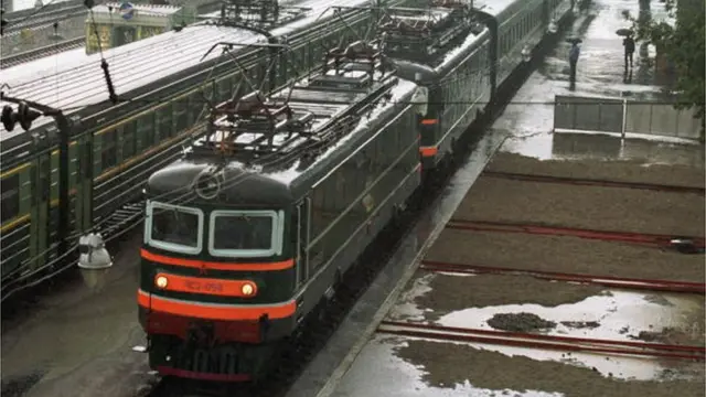 కిమ్ ప్రయాణించే సాయుధ రైలు