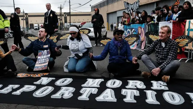 Protesta a favor de los indocumentados.