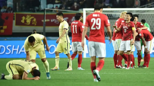 El América perdió contra el Guangzhou Evergrande chino.