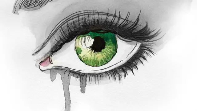 Dibujo de persona llorando.