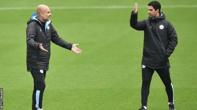 Mikel Arteta na Pep Guardiola