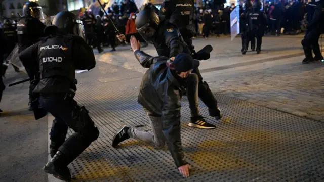 Cargas policiales en la manifestación de Madrid.
