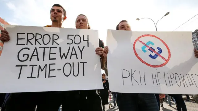 Митинг за свободу интернета и в защиту мессенджера Telegram в Москве