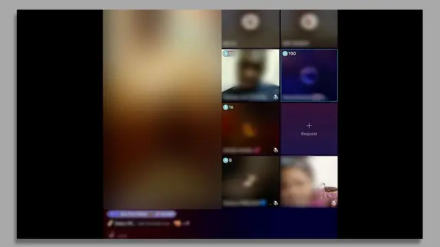 Aworan awọn obinrin to n jo ijo oge nikọọkan loju opo TikTok, eyi to n jade bi wọn ṣe n jo o lọwọ (livestream), pẹlu awọn to n wo wọn. (A bo oju wọn ka le fi aṣiri naa bo) .