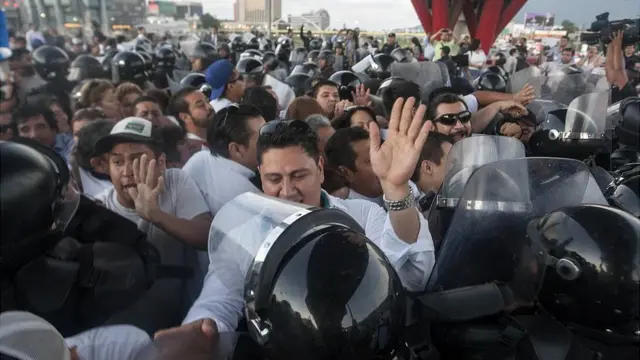 Protestas de maestros.