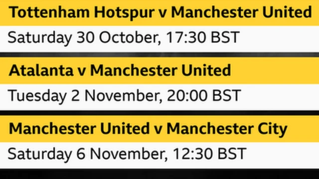 Manchester United's next few fixtures