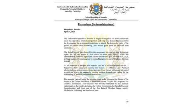 Warsaxaafadeed ka soo baxay Dowladda