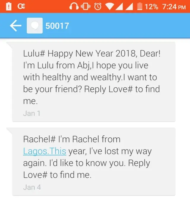 Text message from strange phone number