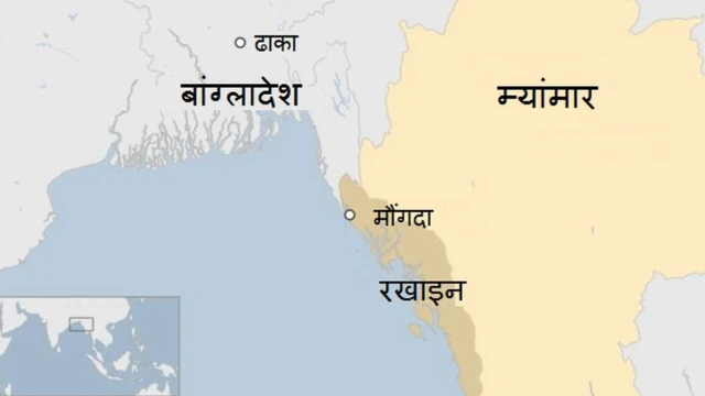 रखाइन प्रांत का नक्शा