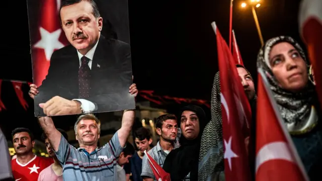 Darbe girişimi sonrası 22 Temmuz'da İstanbul düzenlenen bir gösteri