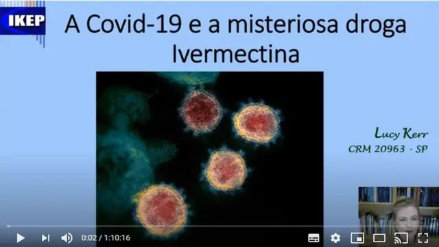 Capturasites de aposta gratistelasites de aposta gratisvídeo no Youtube com imagem da média Lucy Kerr e os dizeres 'A covid-19 e a misteriosa droga Ivermectina'