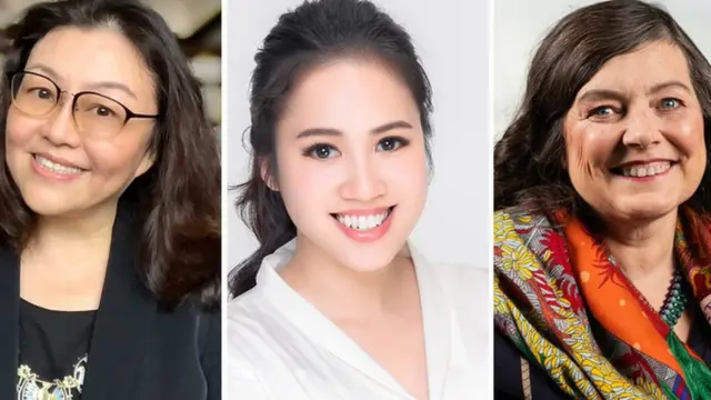 Left-right: Yoko Makiguchi, Serra Wei, Anne Boden